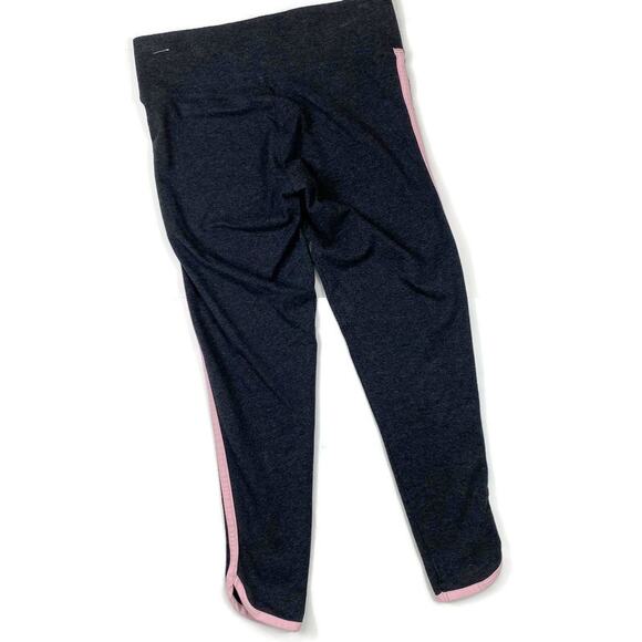 PINK Victorias Secret Capri Yoga Pants Charcoal Pink Running Stripe Women Sz Sm - Picture 3 of 6